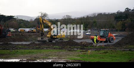 Une vue générale de la construction de 597 maisons abordables dans le développement de Shankhill à Shanganagh, Co Dublin. Date de la photo: Lundi 21 novembre 2022. Banque D'Images