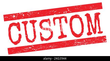 Texte PERSONNALISÉ écrit sur le signe rouge de timbre de lignes grungy. Banque D'Images