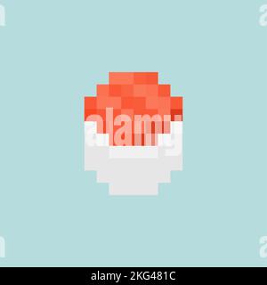 Sushi roule pixel art isolé. 8 bits cuisine japonaise traditionnelle. Illustration vectorielle pixélisée Illustration de Vecteur