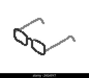 Lunettes pixel art. Lunettes 8 bits illustration vectorielle pixélisée Illustration de Vecteur