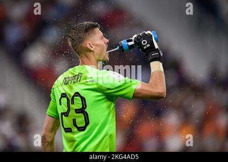 DOHA, QATAR - NOVEMBRE 21 : Andries Noppert des pays-Bas lors du match du groupe A - coupe du monde de la FIFA, Qatar 2022 entre le Sénégal et les pays-Bas au stade Al Thumama sur 21 novembre 2022 à Doha, Qatar (photo de Pablo Morano/BSR Agency) Banque D'Images