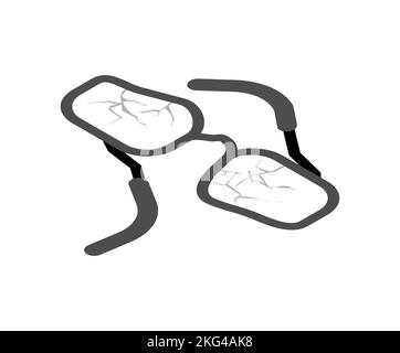 Lunettes cassées isolées. Lunettes fissurées. Illustration vectorielle Illustration de Vecteur