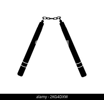 Une simple icône nunchaku isolée sur un fond blanc Illustration de Vecteur