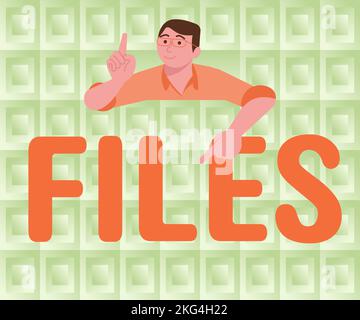 Texte montrant les fichiers d'inspiration. Boîte de rangement pour photos conceptuelles permettant de conserver les papiers volantes ensemble pour faciliter la commande Banque D'Images