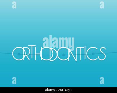 Lettrage orthodontique. Les lettres sont comme des dents tortravers. Illustration vectorielle, conception plate Illustration de Vecteur