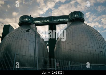 Usine de traitement des eaux usées de Newtown Creek, Brooklyn, New York Banque D'Images