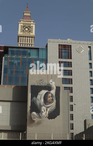 Dubaï, Émirats Arabes Unis - 07-31-2022: Graffiti art, Dubai International Financial Centre Banque D'Images