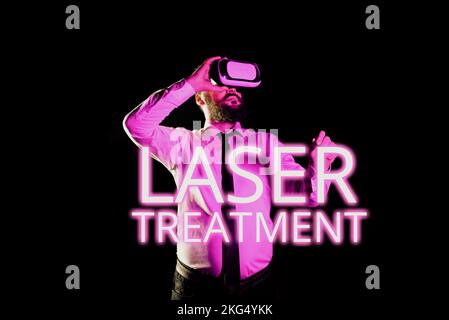 Légende conceptuelle traitement au laser. L'approche commerciale n'importe laquelle des diverses techniques médicales et chirurgicales utilisant des lasers Banque D'Images