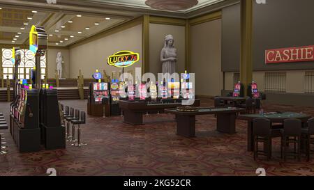 Casino vide illustré en 3D Banque D'Images