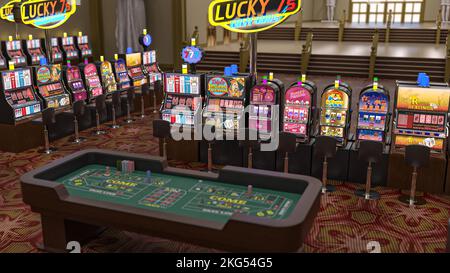 Casino vide illustré en 3D Banque D'Images