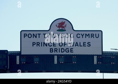 Pont Prince of Wales sur le M4 rejoignant l'Angleterre et le pays de Galles, Royaume-Uni Banque D'Images