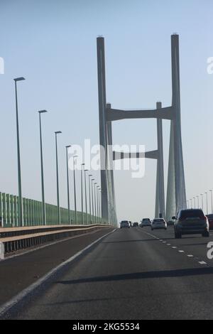 Pont Prince of Wales sur le M4 rejoignant l'Angleterre et le pays de Galles, Royaume-Uni Banque D'Images