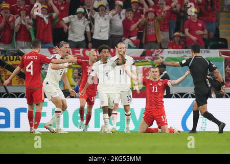 Gareth Bale de la peine du pays de Galles pendant le, Qatar. , . Dans AR-Rayyan, Qatar. (Photo de Bagu Blanco/PRESSINPHOTO) Credit: PRESSINPHOTO SPORTS AGENCY/Alay Live News Banque D'Images