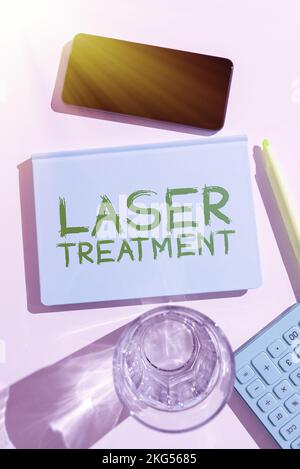 Légende conceptuelle traitement au laser, Business Approach toute technique médicale et chirurgicale utilisant des lasers Banque D'Images
