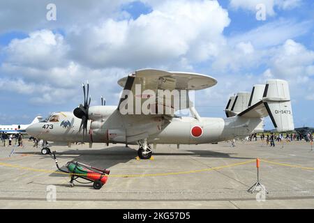 Préfecture d'Aomori, Japon - 11 septembre 2022 : Force aérienne d'autodéfense du Japon Northrop Grumman E-2D avion Hawkeye avancé d'alerte précoce. Banque D'Images