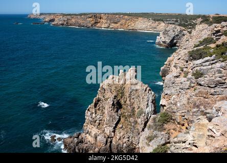 Randonnée le long de la côte de l'Algarve d'Igrina à Sagres Banque D'Images