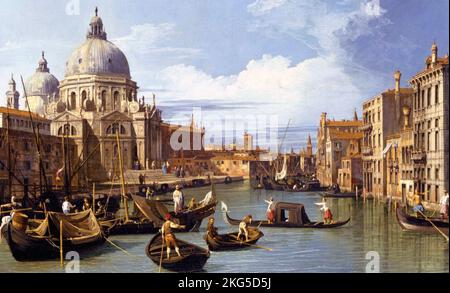 VENISE. 'L'entrée du Grand Canal, vue ouest, avec Santa Maria della Salute' par Giovanni Canaletto (1697-1768) Banque D'Images