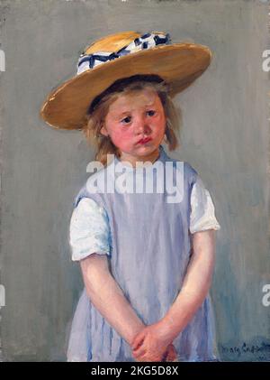 Enfant en chapeau de paille (1886), peinture par Mary Cassatt Banque D'Images