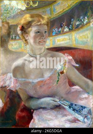 Femme avec un collier de perles dans une Loge, 1879, peinture par Mary Stevenson Cassatt, Banque D'Images