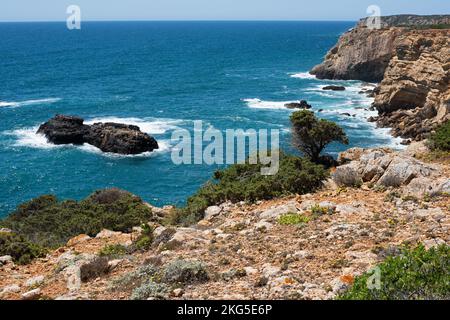 Randonnée le long de la côte de l'Algarve d'Igrina à Sagres Banque D'Images