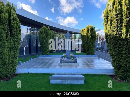 Dublin, Irlande. 5th octobre 2022. 20221005 - le révolutionnaire irlandais, le soldat et le politicien Michael Collins est enterré au cimetière Glasnevin de Dublin, en Irlande. Figure de premier plan dans la lutte du début du 20th siècle pour l'indépendance de l'Irlande à partir du Royaume-Uni, Collins est mort dans une embuscade en 1922 pendant la guerre civile irlandaise. (Image de crédit : © Chuck Myers/ZUMA Press Wire) Banque D'Images