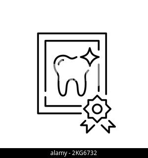 Icône diplôme dentaire. Pixel Perfect, icône de contour modifiable Illustration de Vecteur