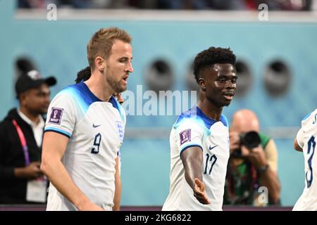 DOHA, Qatar. , . Harry Kane (FW) 9, Bukayo Saka (FW) 17, Credit: SPP Sport Press photo. /Alamy Live News Banque D'Images