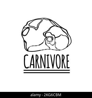 Une bonne alimentation saine LOGO CARNIVORE Alimentation Nourriture Illustration vecteur biologique ensemble Médecine Illustration de Vecteur