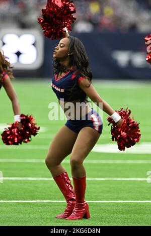 Le cheerleader des Texans de Houston lors du match de football de la NFL entre les Washington Commanders et les Texans de Houston, dimanche, 20 novembre 2022, au NRG Banque D'Images