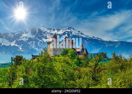 Cité médiévale Château de Vaduz, Liechtenstein Oberland Banque D'Images