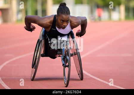 L'athlète Lea Bayekula photographiée en action lors d'un camp d'entraînement organisé par le Comité olympique belge BOIC-COIB à Belek en Turquie, le mardi 22 novembre 2022. La scène a lieu du 12 au 27 novembre. BELGA PHOTO LAURIE DIEFFEMBACQ Banque D'Images