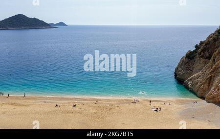 Kaputas Beach, Kas, Antalya en Turquie est une petite plage entre Kaş et Kalkan dans le sud-ouest Banque D'Images