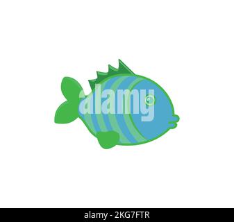 Poisson de dessin animé. Illustration de clip art vectoriel. Poissons tropicaux. Illustration de Vecteur