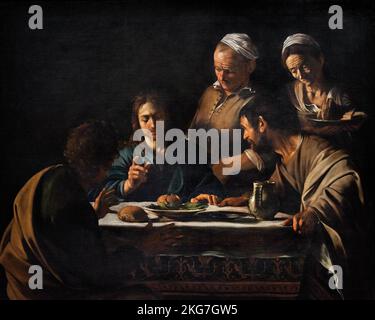 Cena in Emmaus - olio su tela - Michel-Ange Merisi detto Caravaggio - 1606 - Milan, Pinacoteca di Brera Banque D'Images