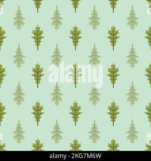Motif vectoriel de feuilles de chêne vert en répétition Illustration de Vecteur
