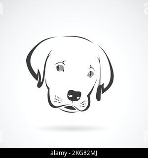 Image vectorielle du visage du chiot du labrador sur fond blanc. Chien. Illustration vectorielle superposée facile à modifier. Illustration de Vecteur