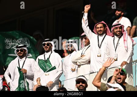 Atmosphère pendant le match Argentine contre Arabie Saoudite de la coupe du monde de la Fifa Qatar 2022 au stade Lusail à Doha, Qatar sur 22 novembre 2022. Photo de Laurent Zabulon/ABACAPRESS.COM Banque D'Images