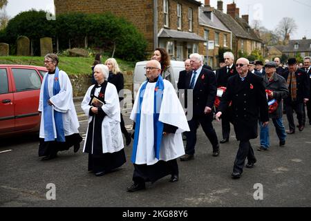 Jour du souvenir Dimanche Hook Norton Oxfordshire Angleterre royaume-uni. 13 novembre 2022. Banque D'Images