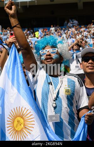 Atmosphère pendant le match Argentine contre Arabie Saoudite de la coupe du monde de la Fifa Qatar 2022 au stade Lusail à Doha, Qatar sur 22 novembre 2022. Photo de Laurent Zabulon/ABACAPRESS.COM Banque D'Images