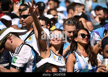 Atmosphère pendant le match Argentine contre Arabie Saoudite de la coupe du monde de la Fifa Qatar 2022 au stade Lusail à Doha, Qatar sur 22 novembre 2022. Photo de Laurent Zabulon/ABACAPRESS.COM Banque D'Images