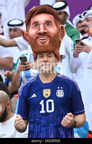 Atmosphère pendant le match Argentine contre Arabie Saoudite de la coupe du monde de la Fifa Qatar 2022 au stade Lusail à Doha, Qatar sur 22 novembre 2022. Photo de Laurent Zabulon/ABACAPRESS.COM Banque D'Images