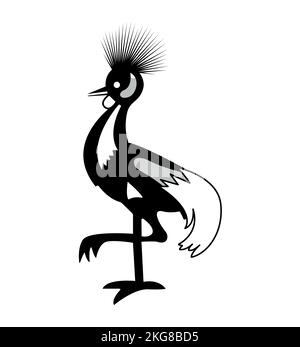Illustration vectorielle simple d'une grue à couronne grise Illustration de Vecteur