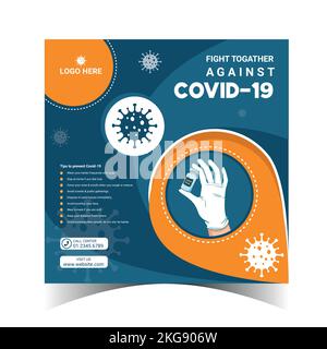 Modèle de bannière de médias sociaux Covid-19 Illustration de Vecteur