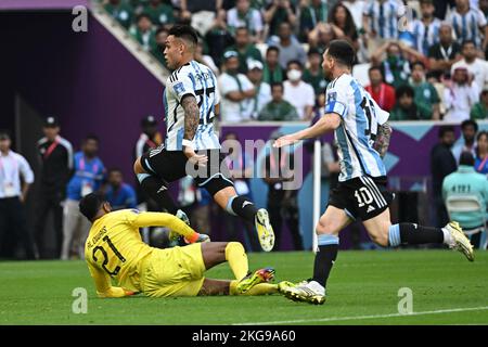 Doha, Qatar, 22/11/2022, Mohammed Al-Owais, d'Arabie saoudite, pendant le match Argentine contre Arabie saoudite de la coupe du monde de la Fifa Qatar 2022 au stade Lusail de Doha, Qatar, sur 22 novembre 2022. Photo de Laurent Zabulon/ABACAPRESS.COM Banque D'Images