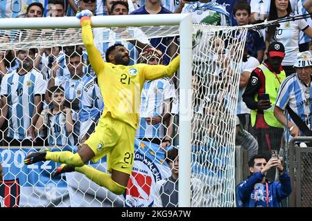 Doha, Qatar, 22/11/2022, Mohammed Al-Owais, d'Arabie saoudite, pendant le match Argentine contre Arabie saoudite de la coupe du monde de la Fifa Qatar 2022 au stade Lusail de Doha, Qatar, sur 22 novembre 2022. Photo de Laurent Zabulon/ABACAPRESS.COM Banque D'Images