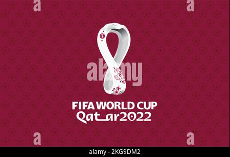 Coupe du monde de la FIFA 2022 Qatar football match graphiques dans le motif vectoriel Illustration de Vecteur