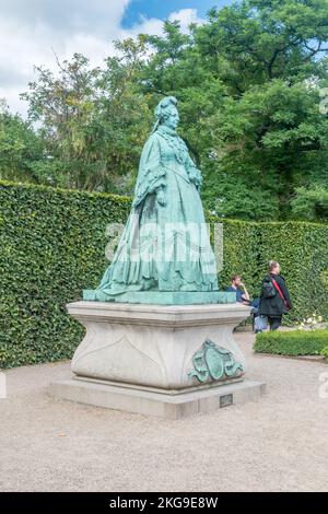 Copenhague, Danemark - 26 juillet 2022 : statue de Caroline Amalie du Schleswig-Holstein-Sonderburg-Augustenburg. Banque D'Images