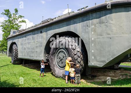 Virginia Newport News fort Eustis US Army Transportation Museum, histoire militaire exposition collection, garçons filles filles enfants noirs Banque D'Images