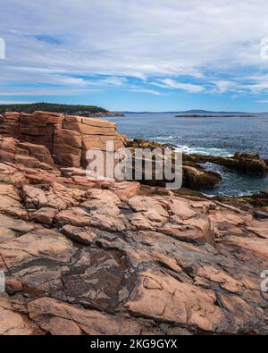 Thunder Hole au parc national Acadia près de Bar Harbor Maine Banque D'Images