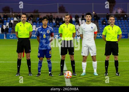 YAMANE RIKU, ABLINE MATTHIS, FRANCE U20 vs JAPON U20, hommes, friendly Match, football Wek, Pinatar Arena football Center. Espagne, région de Murcia, San Banque D'Images